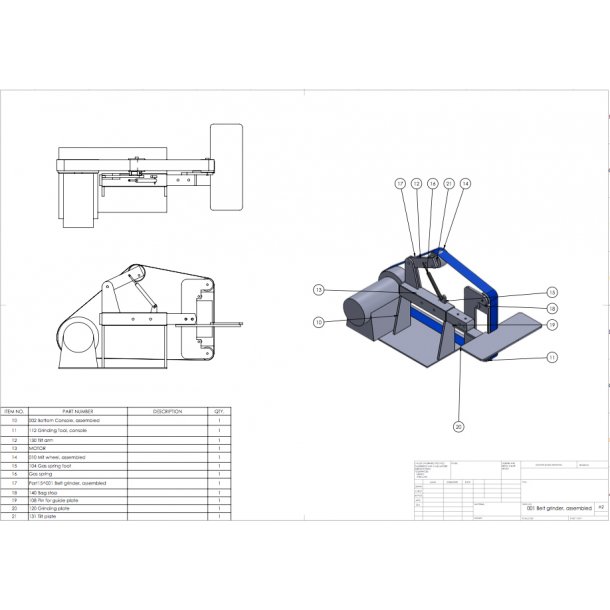 Belt grinder 2x72" 3D files and drawings Tool drawings & 3D files