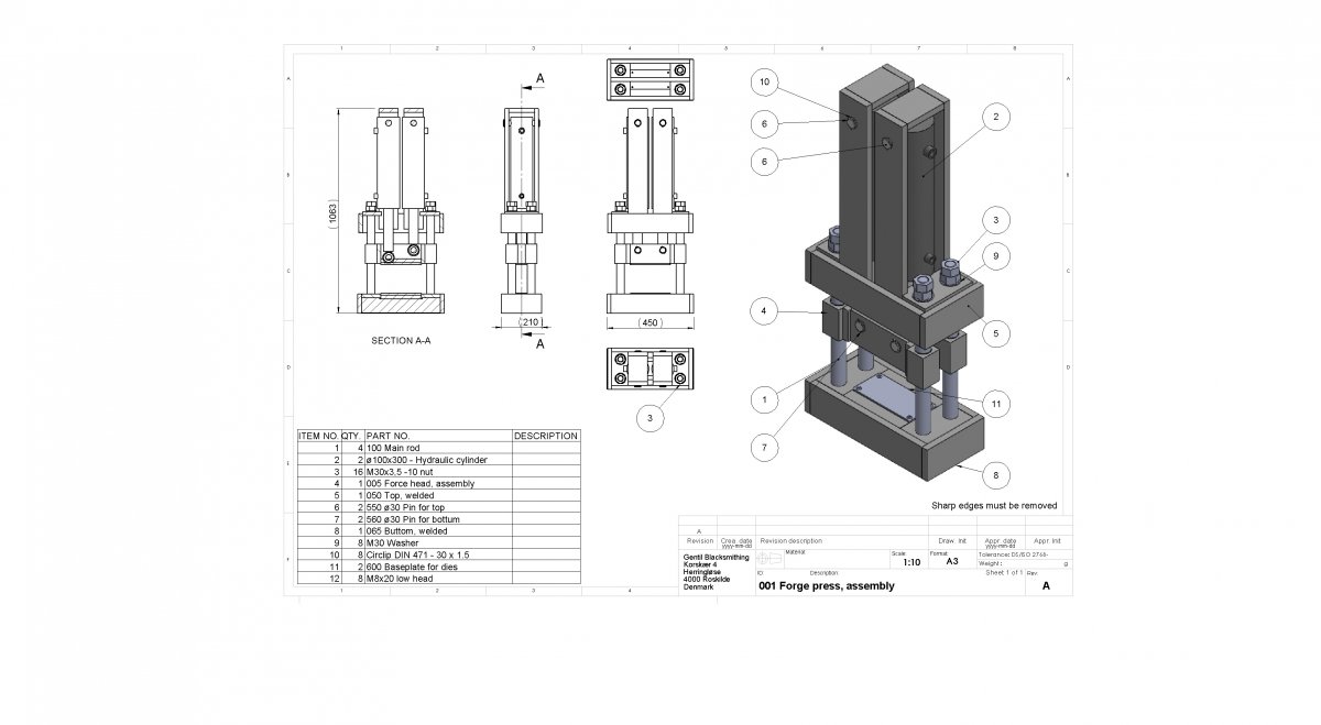 36 Ton/ 80.000 lb Press 3D files, drawings and diagrams Tool drawings & 3D files